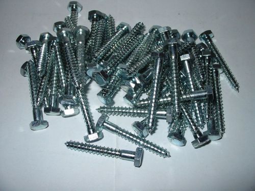 Zinc hex head  lag screw bolt 1/4&#034;  x 2&#034; - 57/pcs for sale