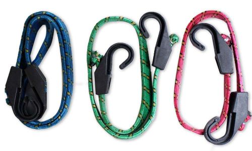 3 piece flat bungee cord set with nylon hooks for sale