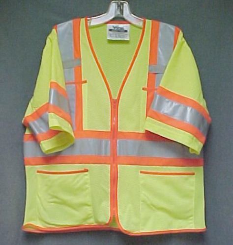 Viking Safety Short Sleeve Shirt Lime/Orange/Gray Men&#039;s Size L High Visibility