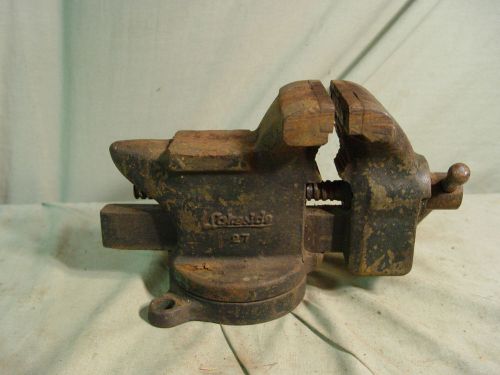 Estate Vintage Machinist Lakeside Anvil Swivel  Bench Vise # 27 Workholding Tool