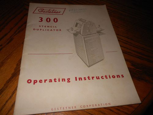 Vintage gestetner 300 stencil duplicator operating manual copier instructions for sale