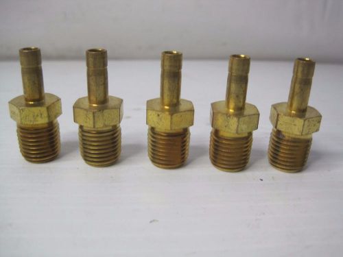 9409 lot(5) pipe to hose brass nipple 1/4&#034; npt x 1/4 hose free shipping cont usa for sale