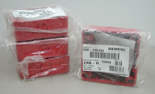 Siemens zb-r 500-636193 fire alarm back box - red plastic - new - lot of 4 for sale