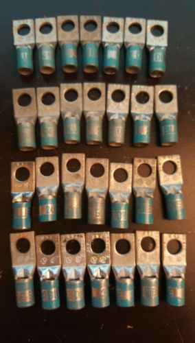 T&amp;B Compression Lugs, 6 AWG, 1/4 in. Stud one-hole, 30N Blue (Lot of 28)