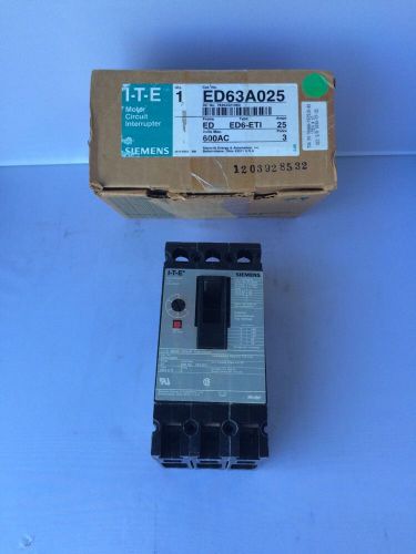 Siemens ED63A025 Circuit Breaker /Motor Circuit Protector New In Box