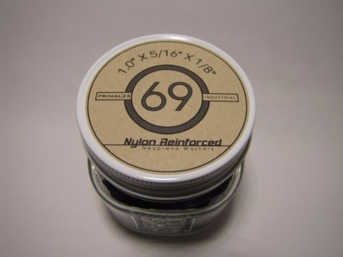 69 Rubber Washers | Nylon Reinforced | Mason Jar | 1.0&#034; X 5/16&#034; X 1/8&#034; | 1.0&#034; OD