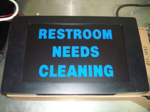 Restroom Needs Cleaning LED Message Sign Healthcare Lighting Metal NIB Bathroom