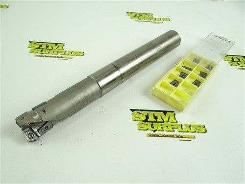 MITSUBISHI 1&#034; INDEXABLE END MILL COOLANT THRU EXTRA LENGTH 1&#034; SHANK + INSERTS