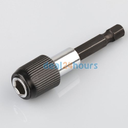 Black 1/4&#034; 60mm hex shank quick release magnetic screwdriver bit holder new for sale