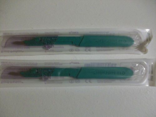 TWO BARD-PARKER 372615  STERILE STAINLESS STEEL BLADE PROTECTED SCALPEL