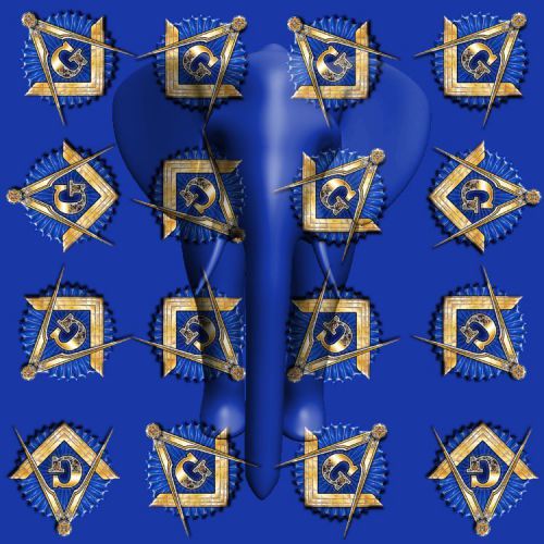 One Square Meter (10 SqFt) of Mason, Masonic, Blue Background Hydrographic Film