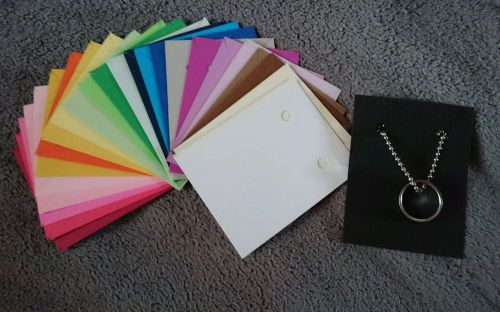 NEW Handmade necklace display card, 2x3 inch, lot of 50, asst color, punched