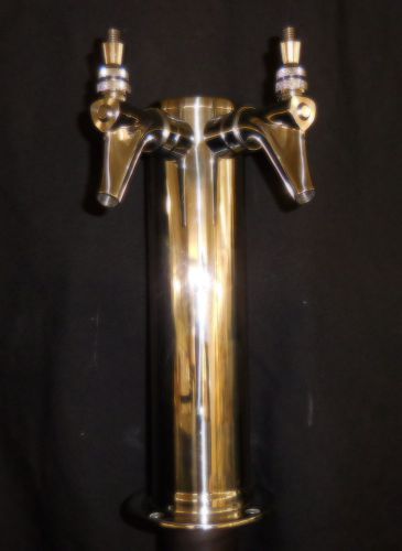 Beer dispensing, 2 faucet 3&#034; tower, micromatic polished ss, glycol cooled, new for sale