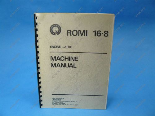 Romi 16-8 Engine Lathe Machine Manual NNB