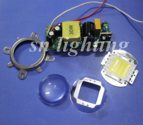 30w-high-power-led-led-driver-44mm-lens-reflector-bracket-for-diy-led-kit for sale