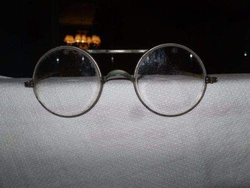 Vintage Industrial Safety Glasses Maker Mark on Lens