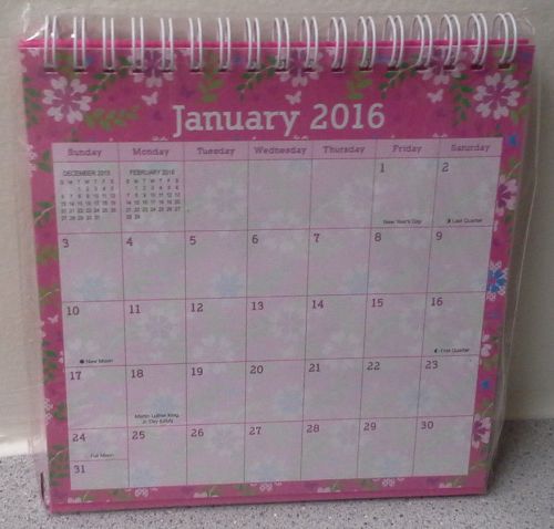2016 Desk Calendar with Stand-(Pink)-NEW