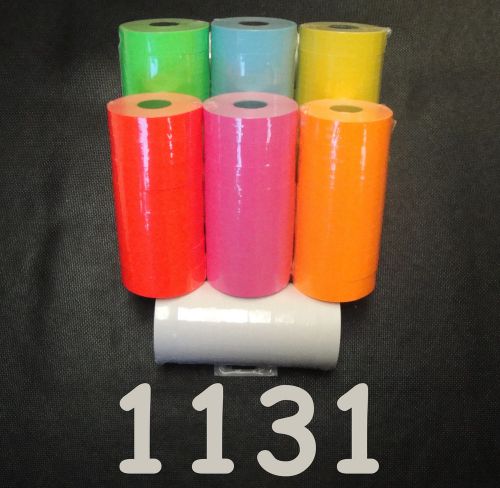 Monarch 1131 Price Gun labels 1 each White-Pink-Red-Green-Blue-Orange-Yellow