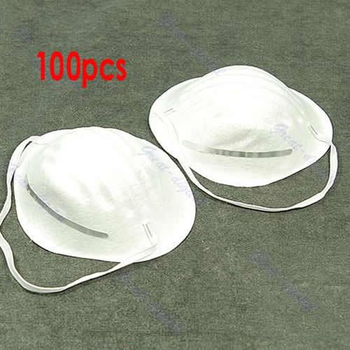 100Pcs White Disposable Non-Toxic Dust Filter Masks Useful