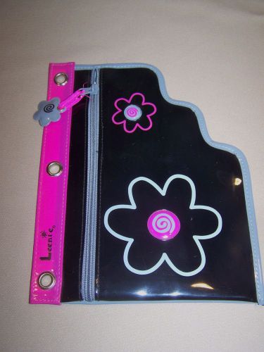 3 Ring Binder Pencil Case Pouch Pens Crayons Zippered Pocket Girls
