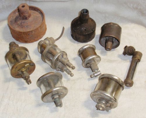 LOT 9 VINTAGE HIT MISS GAS ENGINE BRASS OILERS-DE LAVAL-LONERGAN-MICHIGAN-MORE!