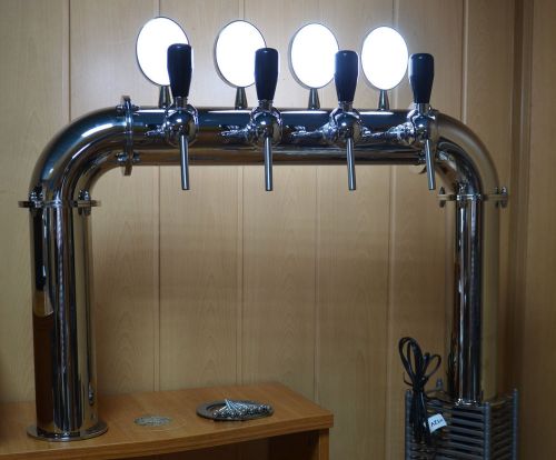 New! beer tap faucet draft arc 4 lines stainless steeltower keg lights logo for sale