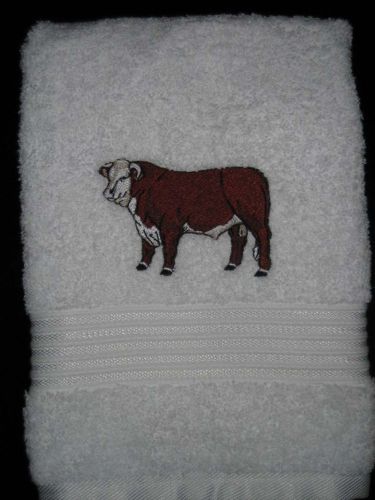 Hereford Bull - Decorative Hand Towel - Embroidered