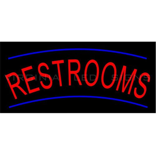 Restrooms LED SIGN neon looking 24&#034;x11&#034; HIGH QUALITY VERY BRIGHT