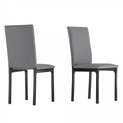 Grey chair set of 2 home decor living dining office furniture new upholstered for sale