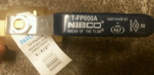 Lot of 2 nibco 1 1/2&#034;  inch brass ball valve tfp600a  full port for sale