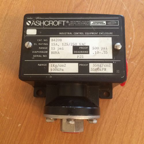 New ashcroft b420b 15psi pressure switch for sale