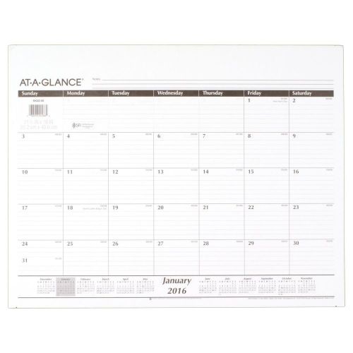 AT-A-GLANCE Desk Pad Calendar 2016 Refill for SK22 Recycled 21-1/4 x 16 Inche...