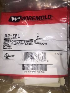 Lot Of 9 Wiremold s2-epl end plate ortronics series Ivory W/ Label Window