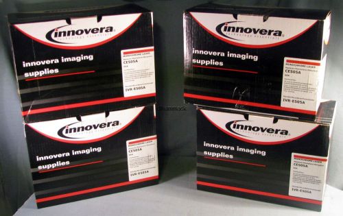 LOT OF 4 COMPATIBLE WITH HP CE505A 05A BLACK TONER CARTRIDGES - NEW - FREE SHIP
