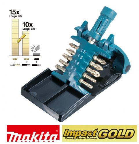 Makita b-30754 impact gold magnetic screwdriver bit set holder torsion 1/4&#034; hex for sale