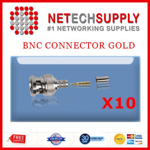Three parts BNC connector Gold x 10 Pieces
