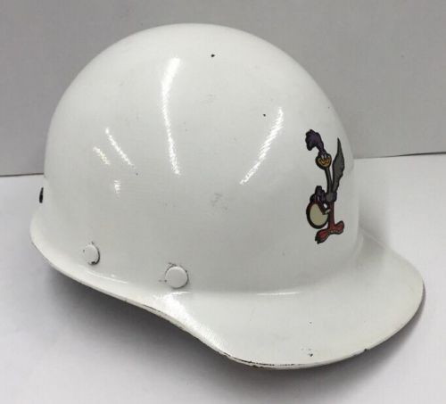 Vintage msa skullgard hard hat helmet safety cap 1959 fiberglass &amp; suspension for sale