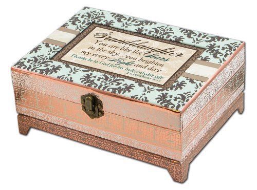 Cottage Garden Granddaughter Belle Papier Chest Musical Jewelry Box Inspirationa