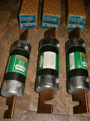 3 Buss Fusetron FRN-R 200 Fuse 250V Class RK5 Dual Element Time Delay NOS