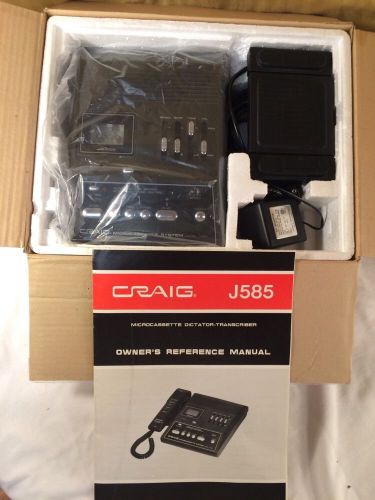 CRAIG Microcassette Dictator- Transcriber J585 w/ Foot Pedal, Power adapter