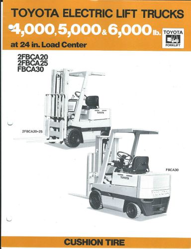 Fork Lift Truck Brochure - Toyota - 2FBCA20 2FBCA25 FBCA30 - Electric (LT266)