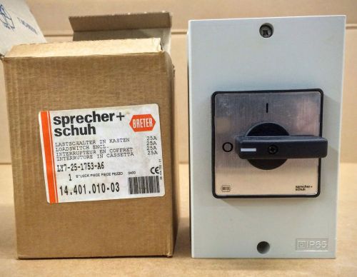 Sprecher+Schuh Motor Disconnect Switch PN LY7-25-1753-A6. New!