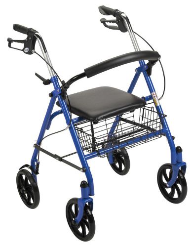 10257BL-1-DRIVE Durable 4 Wheel Rollator with 7.5&#034; Casters-BLUE-FREE SHIPPING