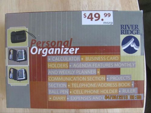 New! river ridge leather personal organizer has cell, calculator, &amp; pen holders for sale