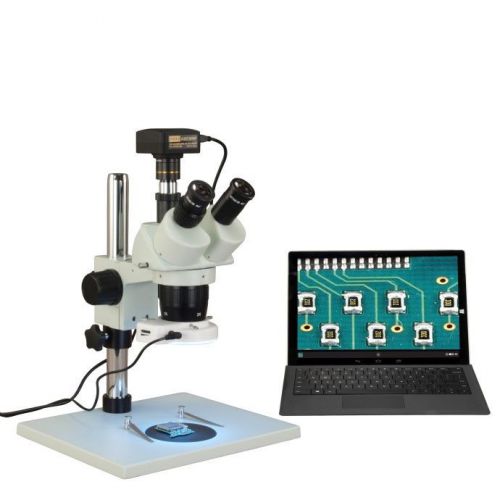 Trinocular 5X-10X-15X-30X 720p WiFi Stereo Microscope Table Stand 56 LED Light