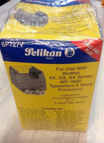 6 Correctable Cartridge+2 Lift-Off Tape Spools-Brother AX,GX,SX SERIES;WP-760D