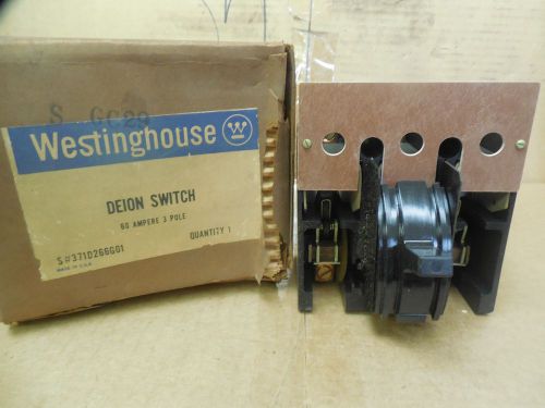 Westinghouse Deion Switch 371D266G01 60A 60 A Amp 3 POLE 3P 600 VAC 250 VDC New