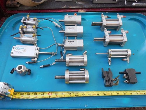 Assorted Festo, SMC and Bimba Pneumatic ( air ) cylinders 15 cylinders