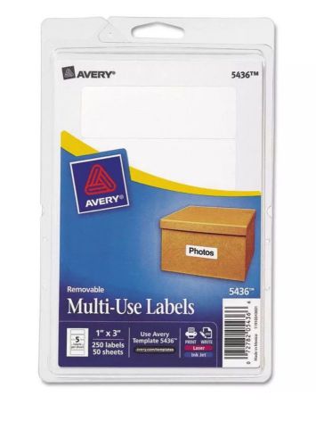 Avery Removable Multi-Use Labels, 1 X 3, White, 250/pack