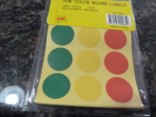Green Yellow Red 3/4&#034; inventory labels-  306 stickers .75 inch dot circle shoot